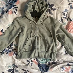 Pacsun green cropped zip up